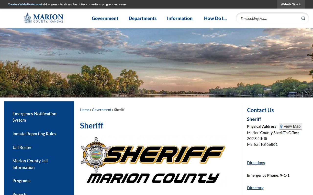 Marion County arrest records Sheriff page