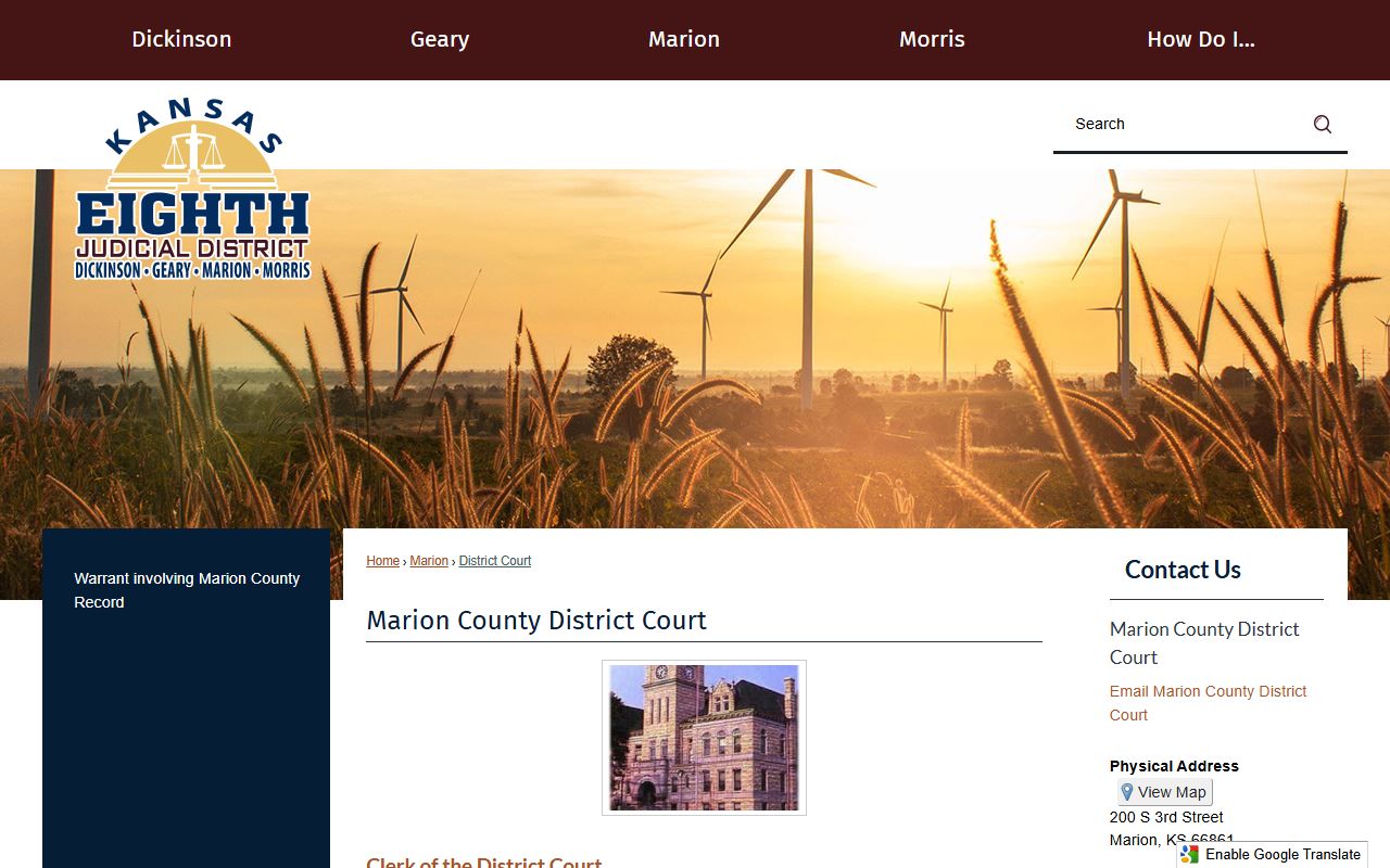 Marion County court records 8th Judicial District District Court page