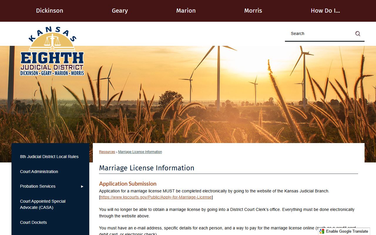 Marion County marriage and divorce records 8th Judicial District marriage license information
